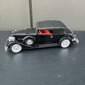 1934 Packard Diecast Model Car Black With Red Interior